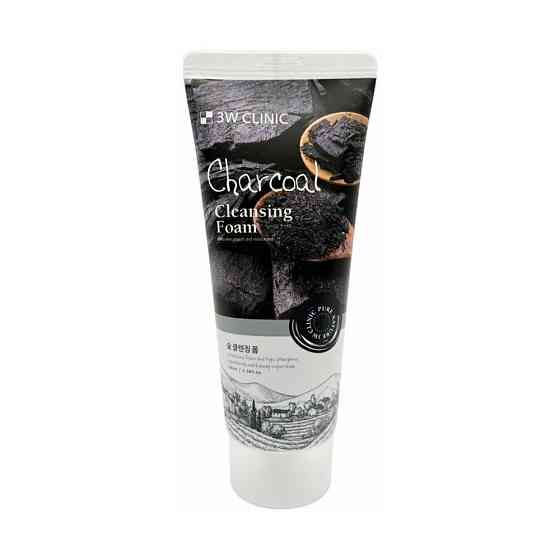 3W CLINIC Глубокоочищающая пенка для сужения пор Charcoal Cleansing Foam 