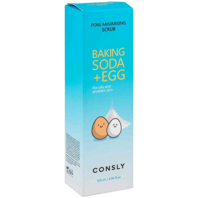 Consly Скраб с содой и яичным белком Baking soda & egg pore, 120 мл  - изображение 3