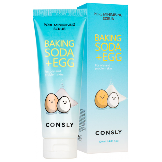 Consly Скраб с содой и яичным белком Baking soda & egg pore, 120 мл 