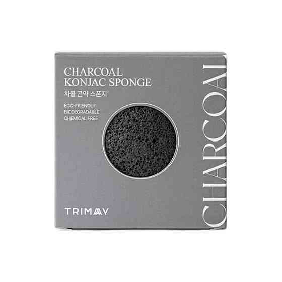 Спонж конняку с черным углем Trimay Charcoal Konjak Sponge 