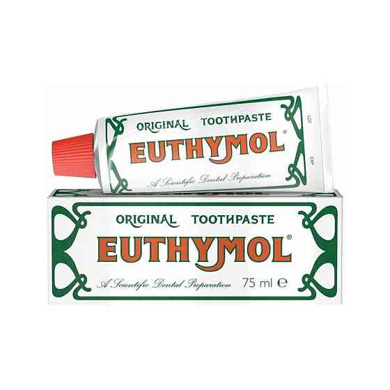 Зубная паста Euthymol Original, 75 мл. Отбеливающая, антисептическая, противовоспалительная, без фто 