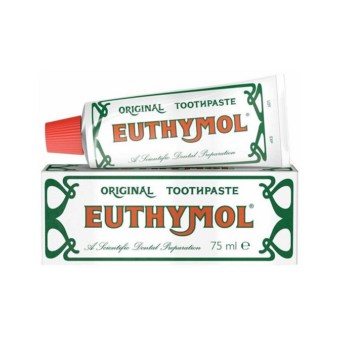 Зубная паста Euthymol Original, 75 мл. Отбеливающая, антисептическая, противовоспалительная, без фто  - изображение 2