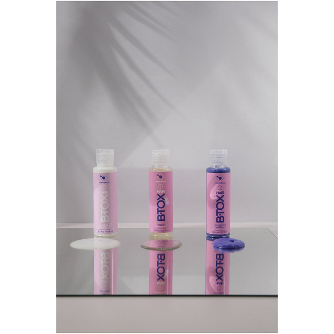 Ботокс для волос профессиональный набор HAIR B.TOX Blue с сине-фиолетовым пигментом, 2х60 мл  - изображение 3