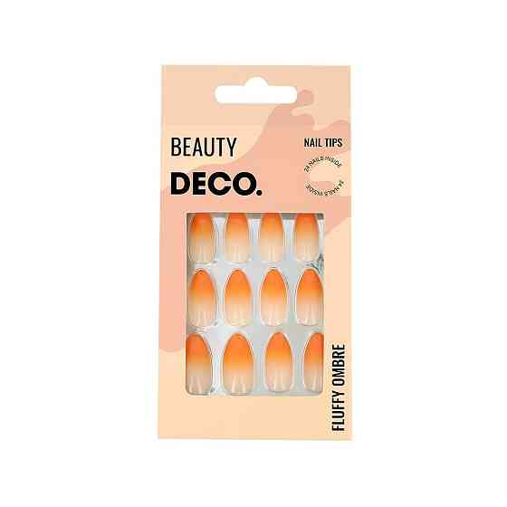 Набор накладных ногтей DECO. FLUFFY OMBRE peach (24 шт + клеевые стикеры 24 шт) 