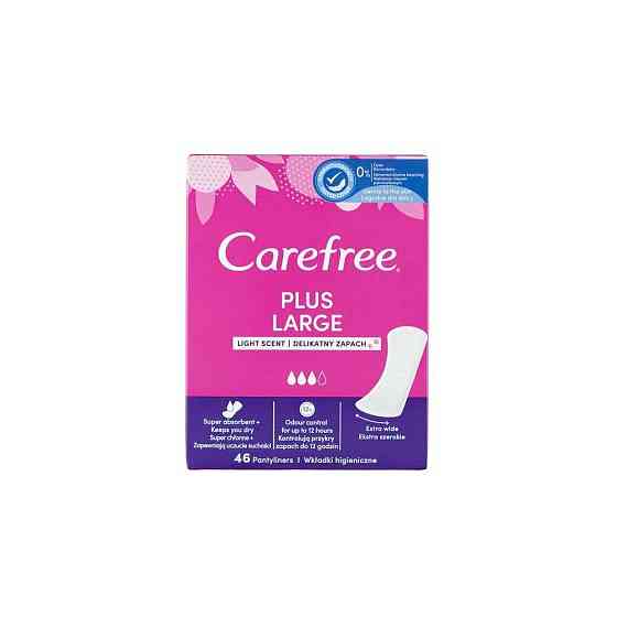 Ежедневные прокладки Carefree PLUS LARGE LIGHT SCENT, с легким ароматом, экстра защита, суперабсорби 