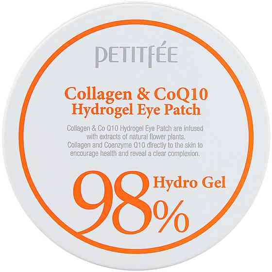 Petitfee Гидрогелевые патчи для век с морским коллагеном и коэнзимом Q10 Collagen & CoQ10 Hydrogel E 