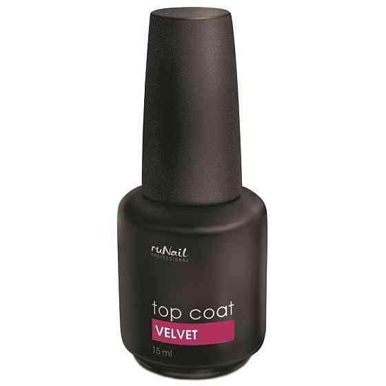 Runail Professional Верхнее покрытие Top Coat Velvet, прозрачный, 15 мл 