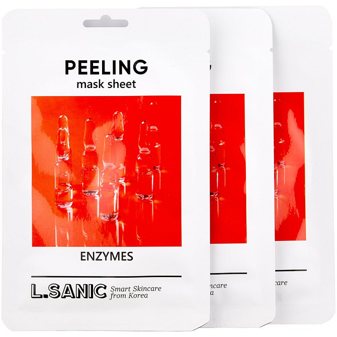 L.Sanic тканевая маска Enzymes Peeling Mask Sheet обновляющая с энзимами, 25 мл  - изображение 1