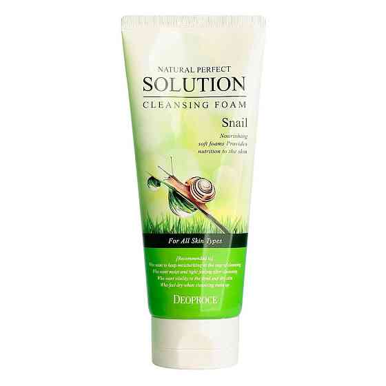 Deoproce пенка для умывания Natural Perfect Solution Cleansing Foam Snail, 170 мл 