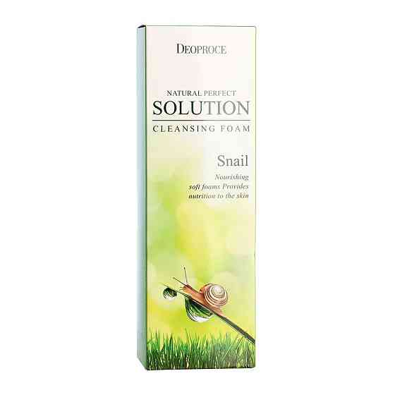 Deoproce пенка для умывания Natural Perfect Solution Cleansing Foam Snail, 170 мл 