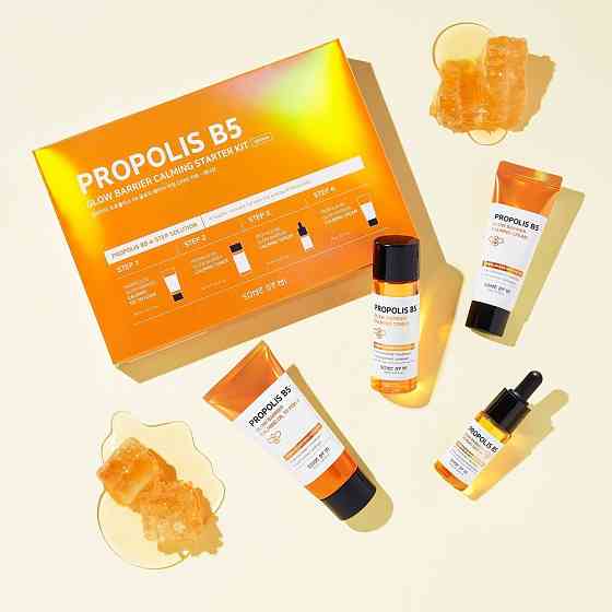 Набор для лица с прополисом Some By Mi Propolis B5 Glow Barrier Calming (тонер 30мл + масло-пенка 30 