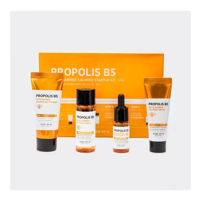 Набор для лица с прополисом Some By Mi Propolis B5 Glow Barrier Calming (тонер 30мл + масло-пенка 30  - изображение 3