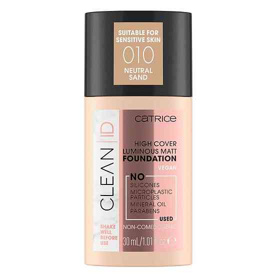 CATRICE Тональный крем Clean id high cover luminous matt foundation, 30 мл, оттенок: 025 Warm Peach 