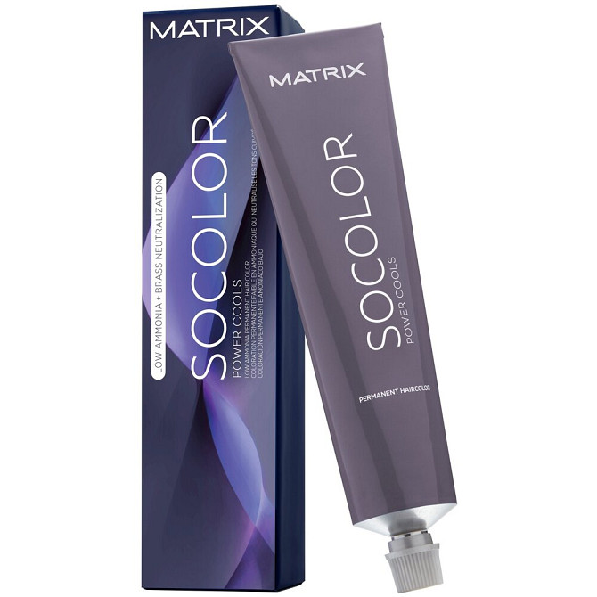 Matrix Socolor Beauty стойкая крем-краска для волос Power cools, 4VA шатен перламутрово-пепельный, 9  - изображение 1