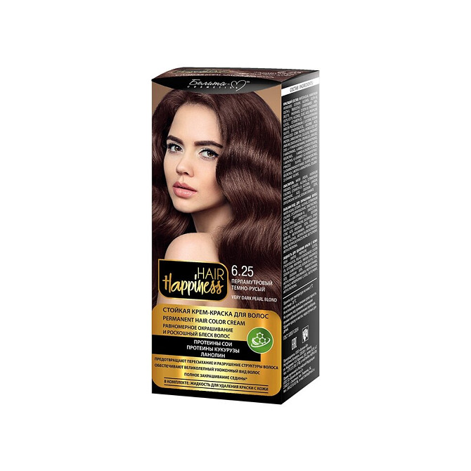 Белита-М Hair Happiness крем-краска для волос, 6.25 перламутровый темно-русый, 90 мл  - изображение 3