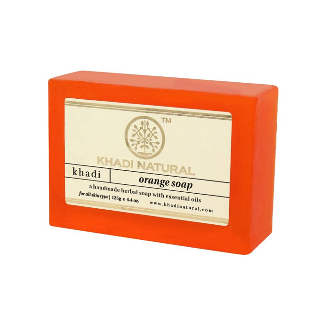 Khadi Natural Мыло кусковое Orange soap, 125 г  - изображение 1