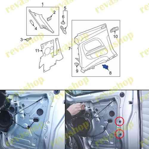 Заклепки зажимы крепёж для обшивки дверей VW Заклепки зажимы для отделки карт, обшивки дверей 