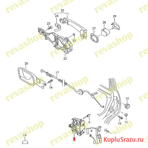 Замок передней левой двери для VW Skoda Seat Привод передней левой двери для VW Touareg Touran Golf  - изображение 3