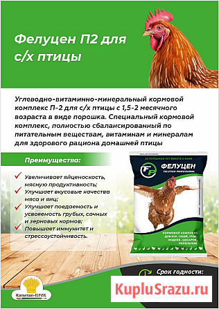 Фелуцен П2 для сельскохозяйственной птицы порошок, 1кг Балашиха - изображение 1
