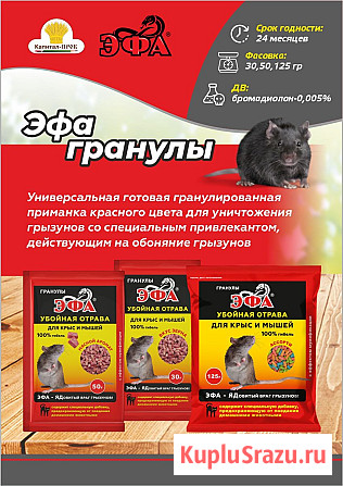 Эфа гранулы Ассорти от крыс и мышей 125г Балашиха - изображение 1