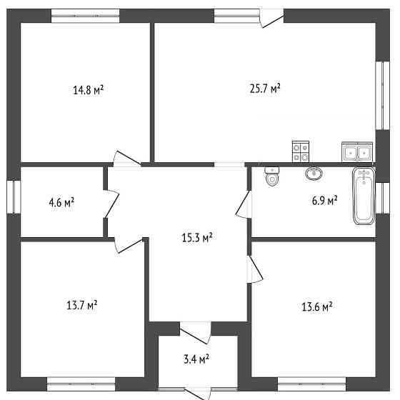 Дом 96.6 м² на участке 6.6 сот. на продажу в Тюмени Тюмень