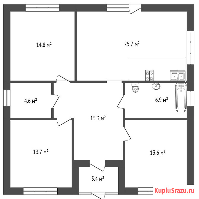Дом 96.6 м² на участке 6.6 сот. на продажу в Тюмени Тюмень - изображение 5