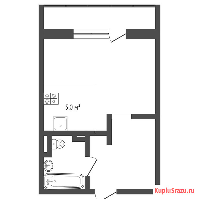 Квартира-студия, 26 м², 4/4 эт. на продажу в Тюмени Тюмень - изображение 5