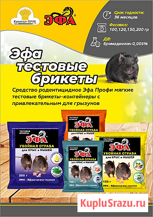 Эфа 200г. тестовые брикеты от крыс и мышей Балашиха - изображение 1