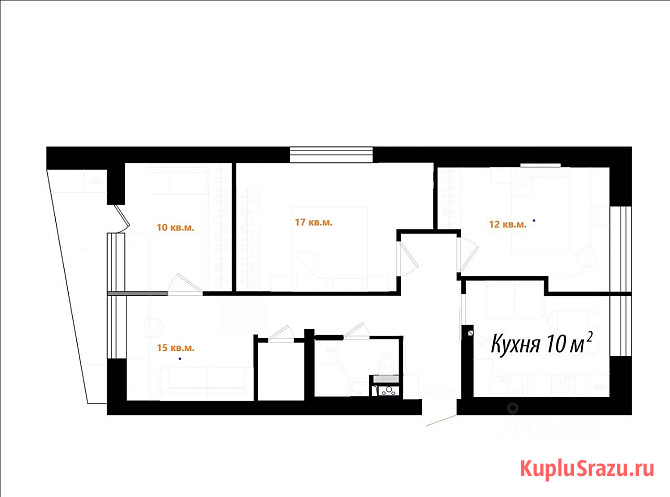 4-комнатная квартира, 72 м², 8/12 эт. на продажу в Москве Москва - изображение 5