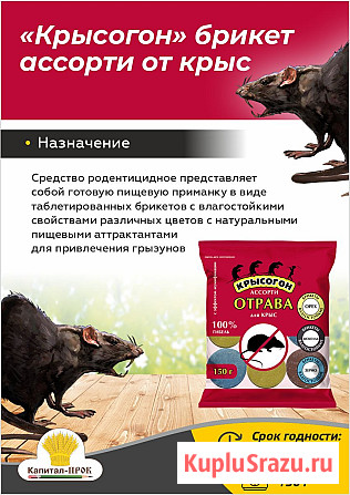 Крысогон ассорти 150г отрава от крыс и мышей Балашиха - изображение 1