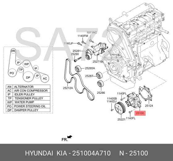 25100-4A710 Помпа водяная HYUNDAI Москва
