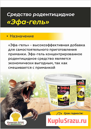 Эфа концентрированный гель для приготовления приманок от крыс и мышей 75мл Балашиха - изображение 1