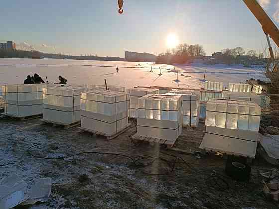 Лед, блоки льда для скульптур, лед строительный Москва