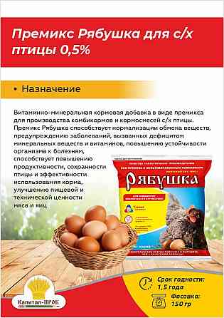 Премикс Рябушка для с/х птицы 0, 5% 150г Москва