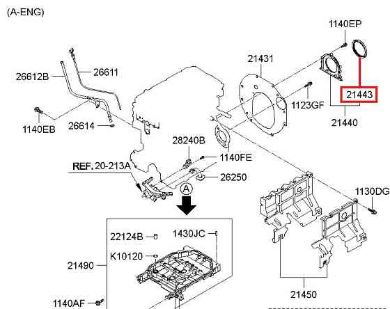 21443-4A001 Сальник коленвала задний HYUNDAI Москва