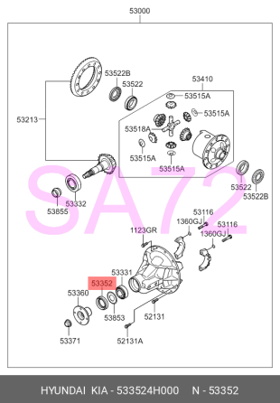 53352-4H000 Сальник хвостовика редуктора заднего Hyundai Москва