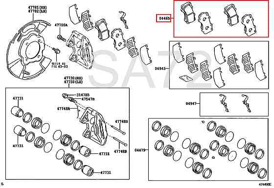 04465-YZZ57 Колодки тормозные передние Toyota Москва