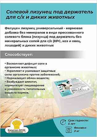 Солевой лизунец под держатель для с/х и диких животных (5кг) Москва
