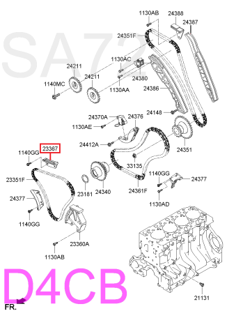 2336-74A020 Успокоитель цепи нижней Hyundai D4CB Москва