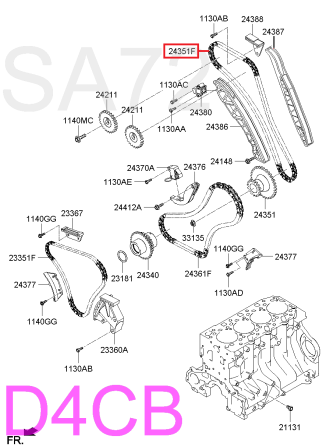 24351-4A600 Цепь верхняя Hyundai D4CB Москва