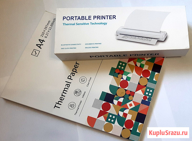 Принтер А4, портативный, чёрно-белый, с блютузом Волгоград - изображение 1