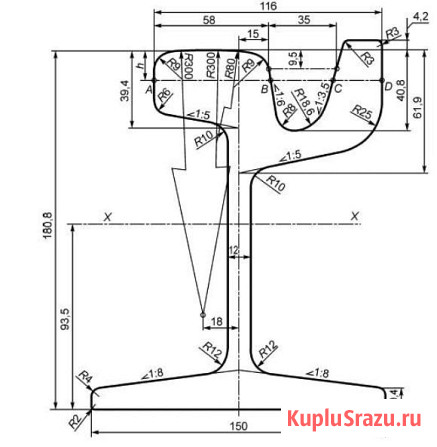 Трамвайные рельсы Т62 ГОСТ Р 55941-2014, на складе Владимир - изображение 2