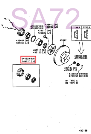 04422-12060 Комплект сальников передней ступицы Toyota Москва