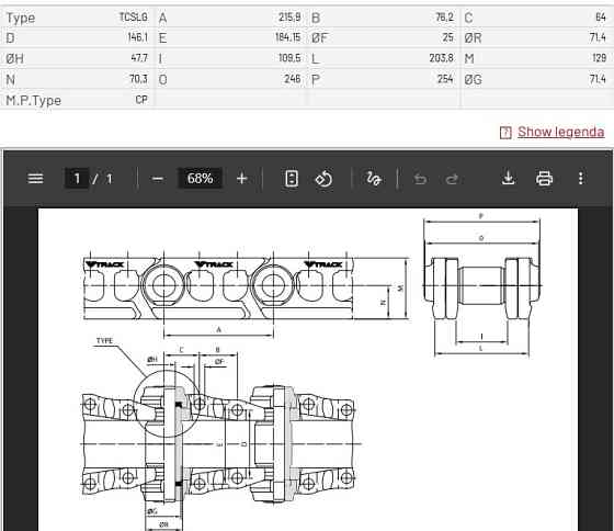Гусеничные цепи с шагом 215, 9 мм для тяжелых машин Санкт-Петербург