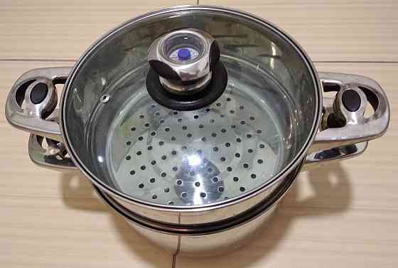 Пароварка bekker Germany 5 литров новая двойное дно из нержавеющей стали, 2 яруса крышка из проч Сыктывкар