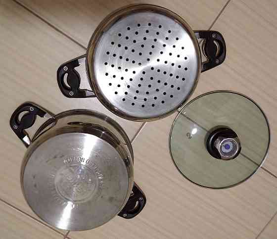 Пароварка bekker Germany 5 литров новая двойное дно из нержавеющей стали, 2 яруса крышка из проч Сыктывкар