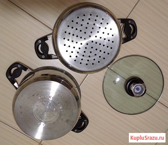 Пароварка bekker Germany 5 литров новая двойное дно из нержавеющей стали, 2 яруса крышка из проч Сыктывкар - изображение 4