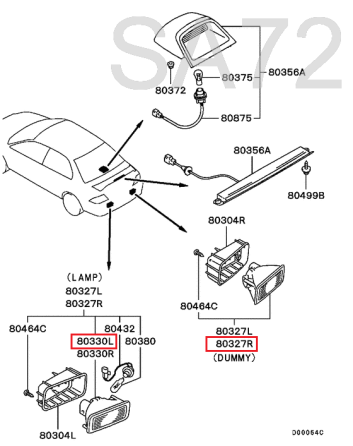 MN161677 Фонарь противотуманный задний левый Mitsubishi Lancer Смоленск