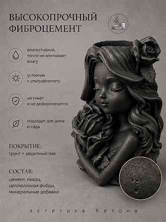 Кашпо Девочка для цветов и растений. бетон Казань