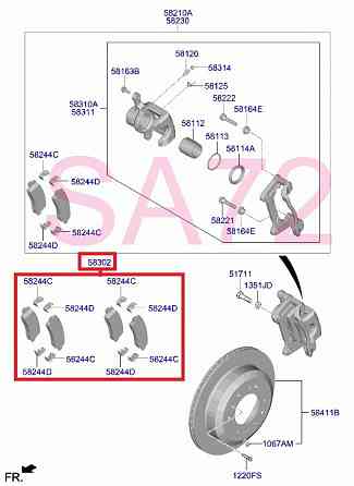 58302-CGA00 Колодки тормозные задние Hardron Hyundai Staria Москва